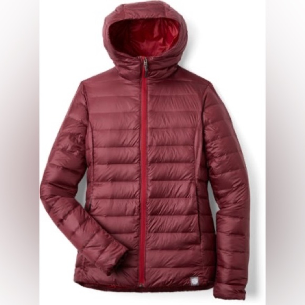 REI Co-op Down Hoodie Puffer Jacket Burgundy Red Small